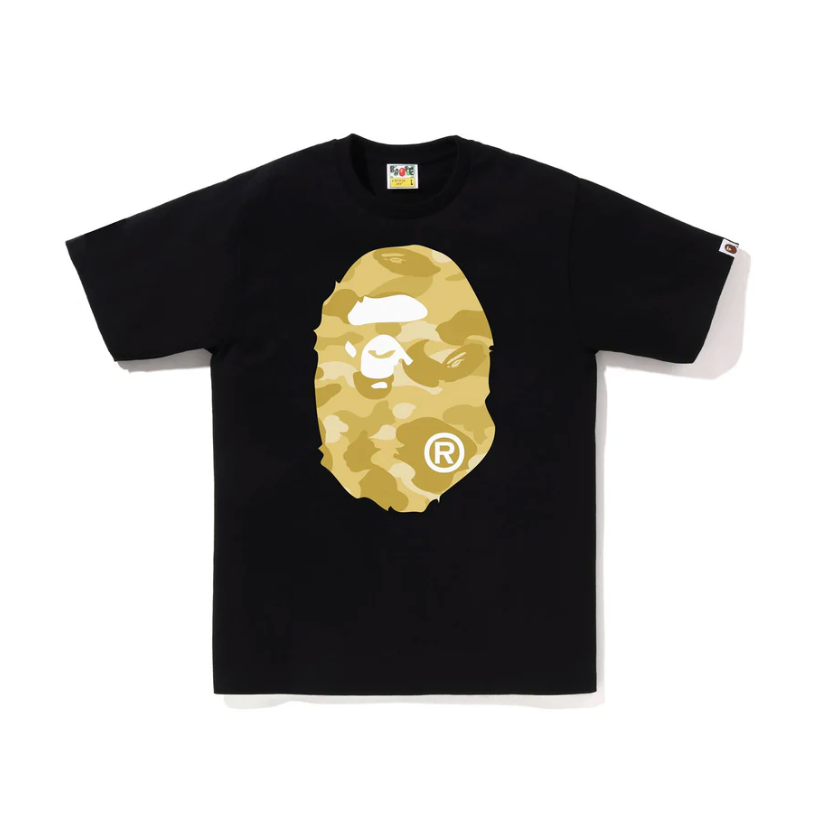 BAPE COLOR CAMO BIG APE HEAD TEE (BLACK/YELLOW)