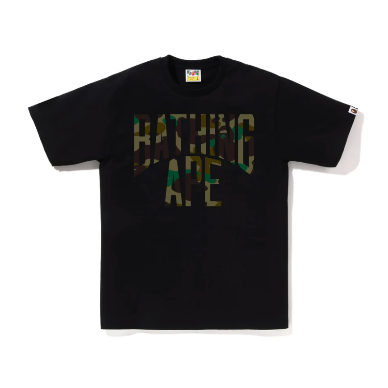 BAPE 1ST CAMO NYC LOGO TEE (Black/Green Camo)