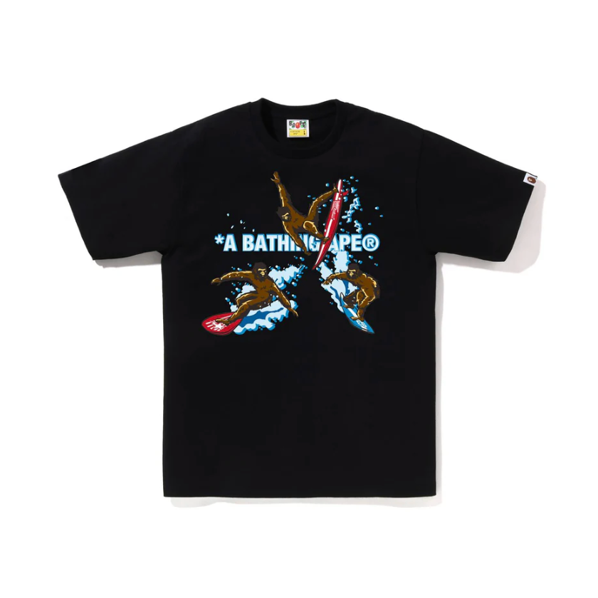 BAPE Surfing Apes Tee (Black)