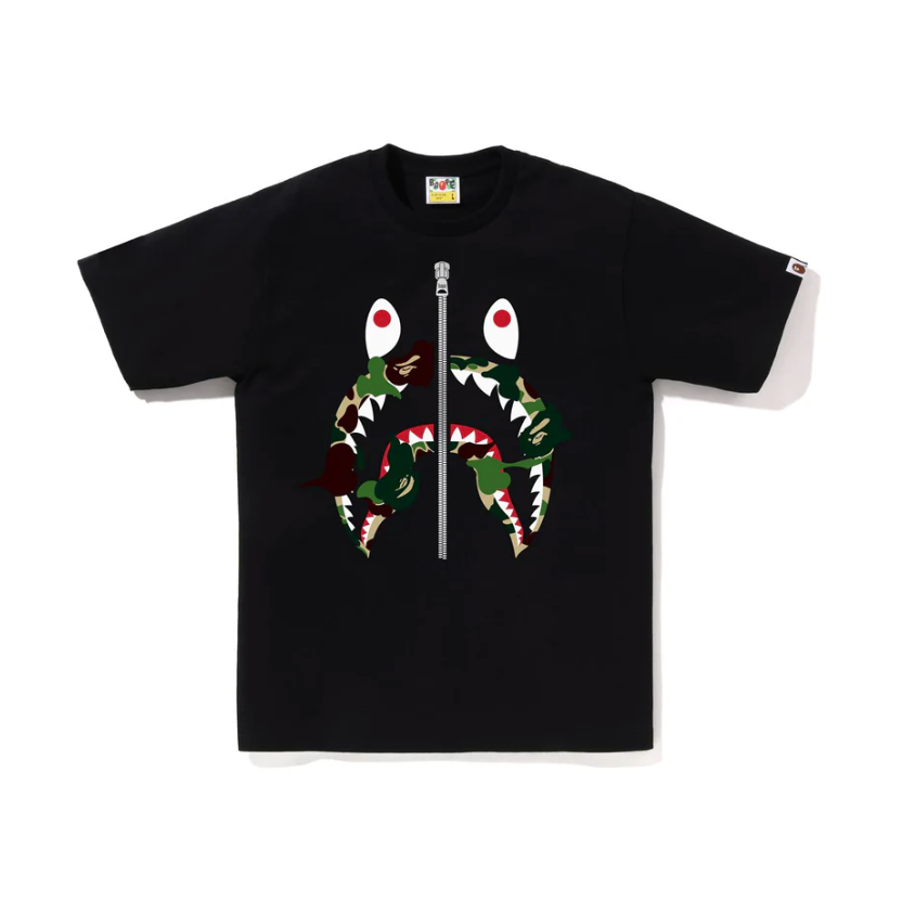 BAPE ABC CAMO REBUILD SHARK TEE (Black/Green)