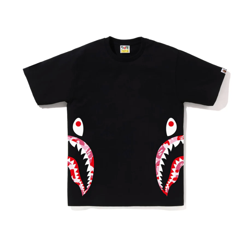 Bape A Bathing Ape Side Shark Tee (Black/Pink)