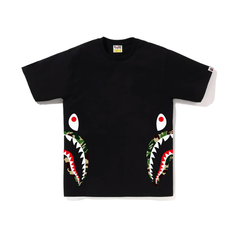 Bape A Bathing Ape Side Shark Tee (Black/Green)