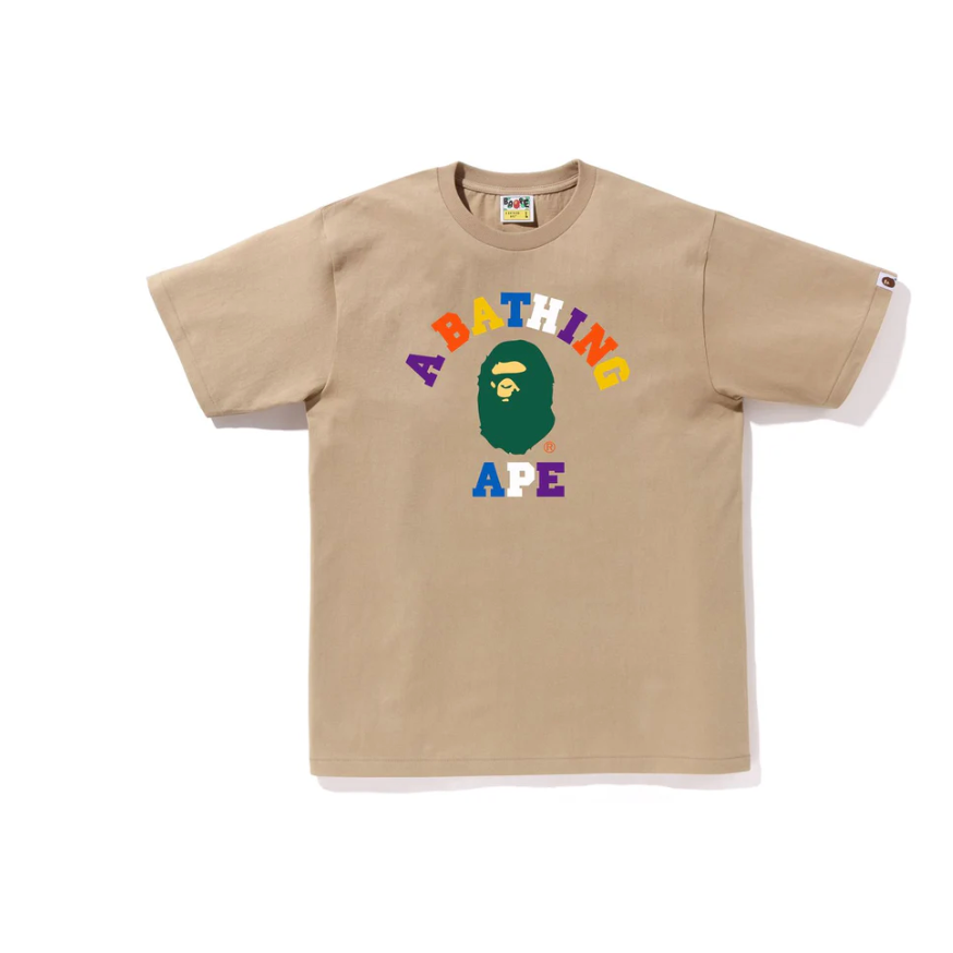 BAPE COLORS COLLEGE TEE (TAN)