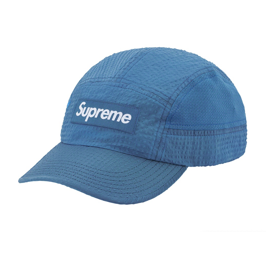 Supreme Mesh Seersucker Camp Cap "Blue"
