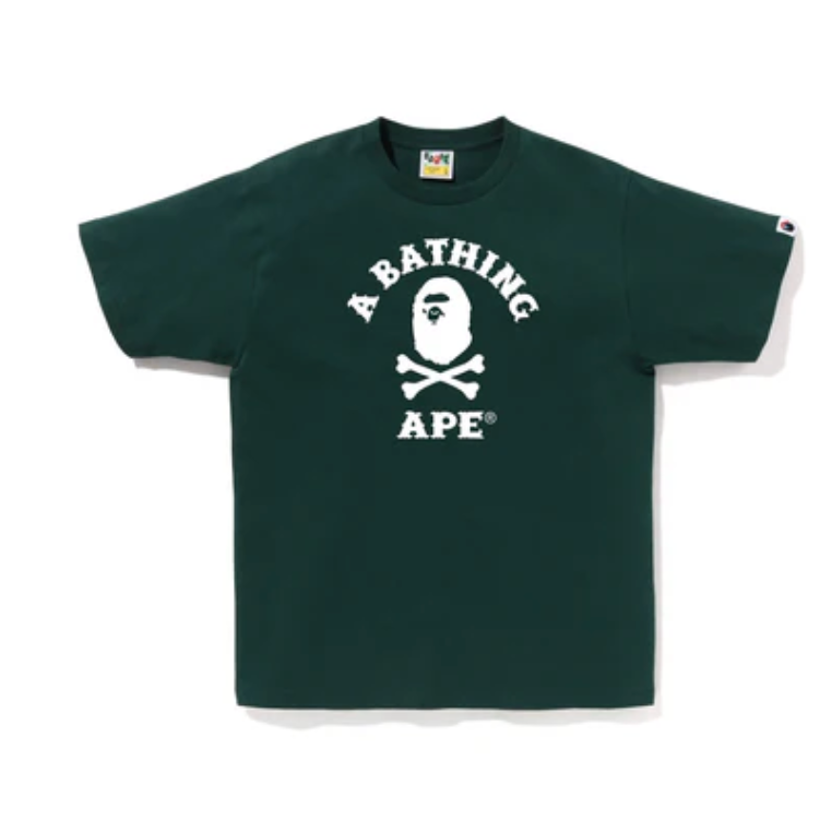 BAPE APE CROSSBONE COLLEGE TEE (Green)