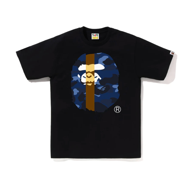 BAPE COLOR CAMO TRANSFORM BIG APE HEAD TEE (Black/Blue)