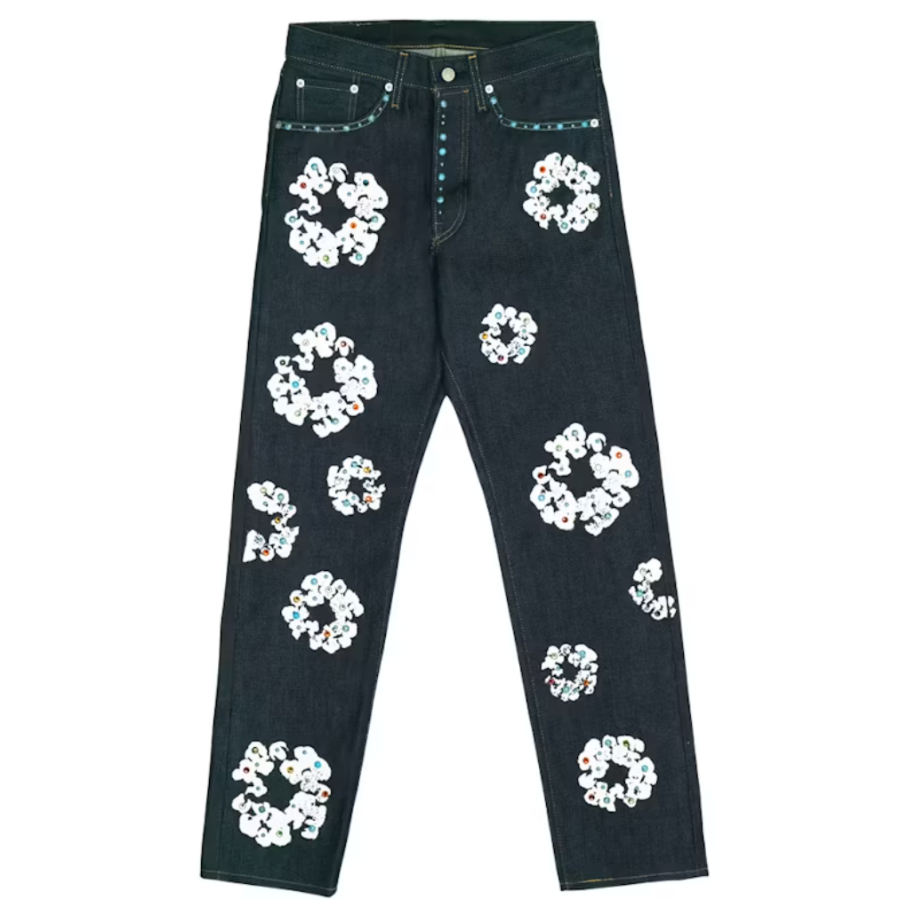 Denim Tears x Levi's 501 Cotton Rhinestone Wreath Jeans Raw