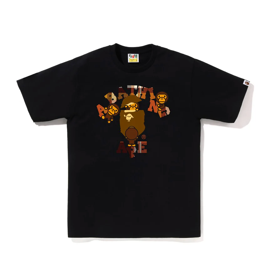 BAPE CHECK COLLEGE MILO TEE (Black)