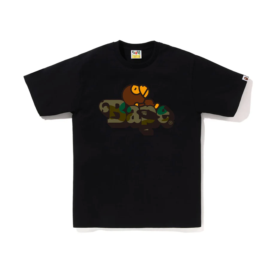 BAPE FIRST CAMO MILO ON BAPE TEE (Black/Green)