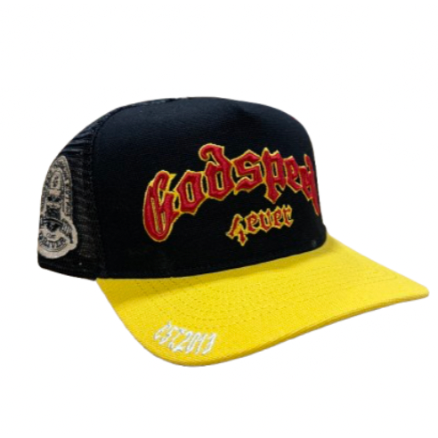 GODSPEED GS FOREVER TRUCKER HAT (Black/Yellow/Red)