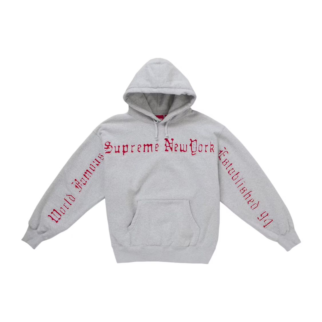 Supreme Contrast Cutout Hooded Sweatshirt Heather Grey