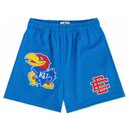Eric Emanuel EE Kansas University Mesh Short Blue Crimson