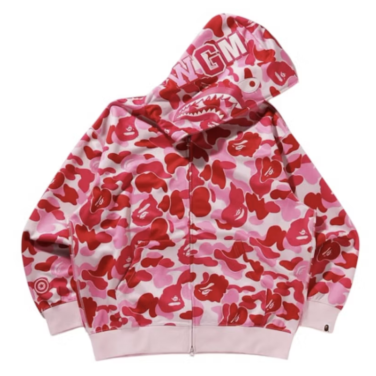 BAPE ABC Camo Rayon Relaxed Fit Shark Full Zip Hoodie (Pink)