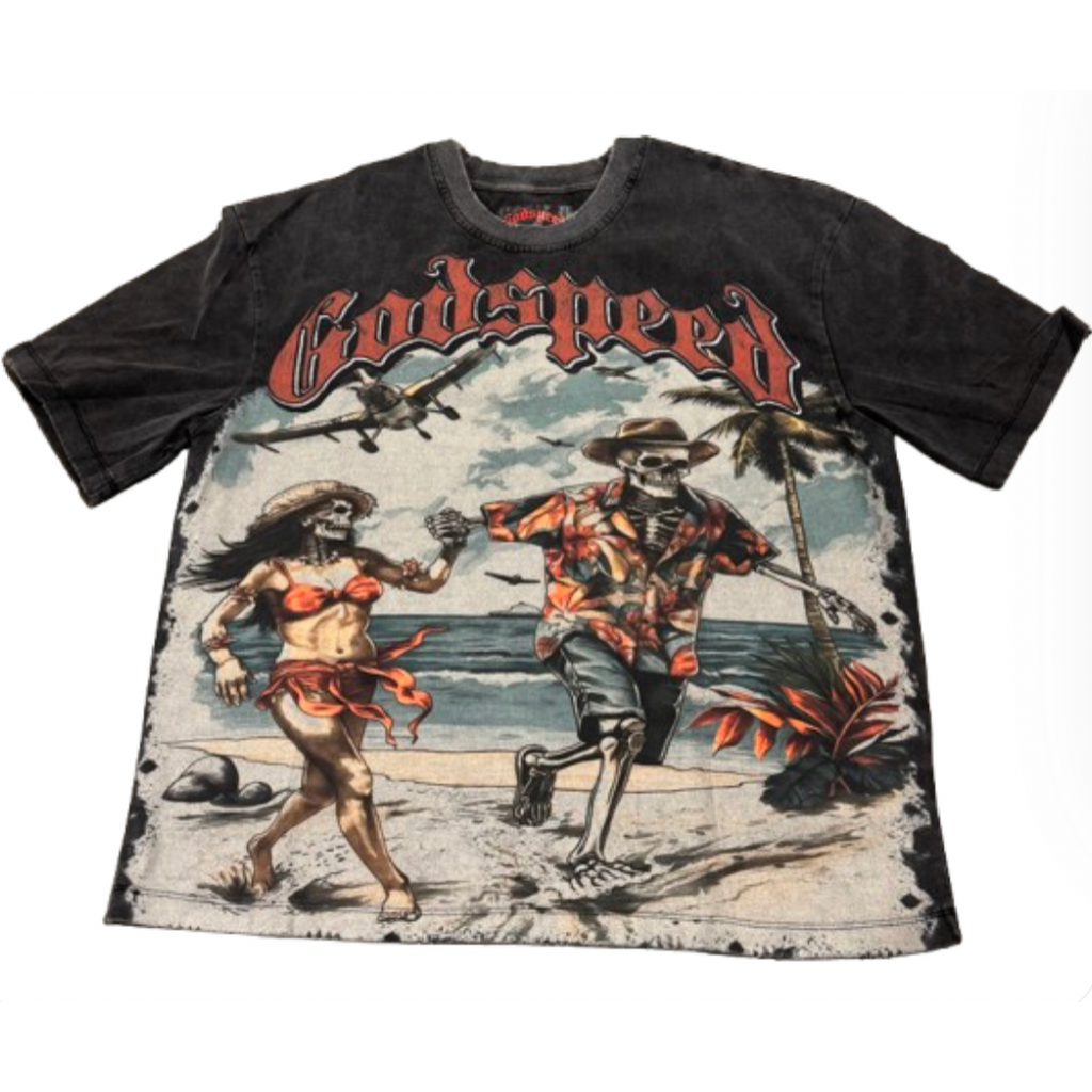 Godspeed Chasing Aloha Bone Tee (Black-Wash)