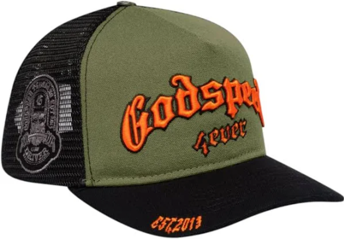 Godspeed Forever Trucker Hat (Olive/Orange)