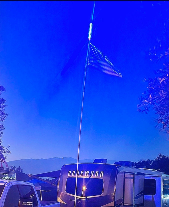RV Flagpole Kit – Telescoping Pole + Ladder Mount + Camp Locator Kit | Poles and Holders