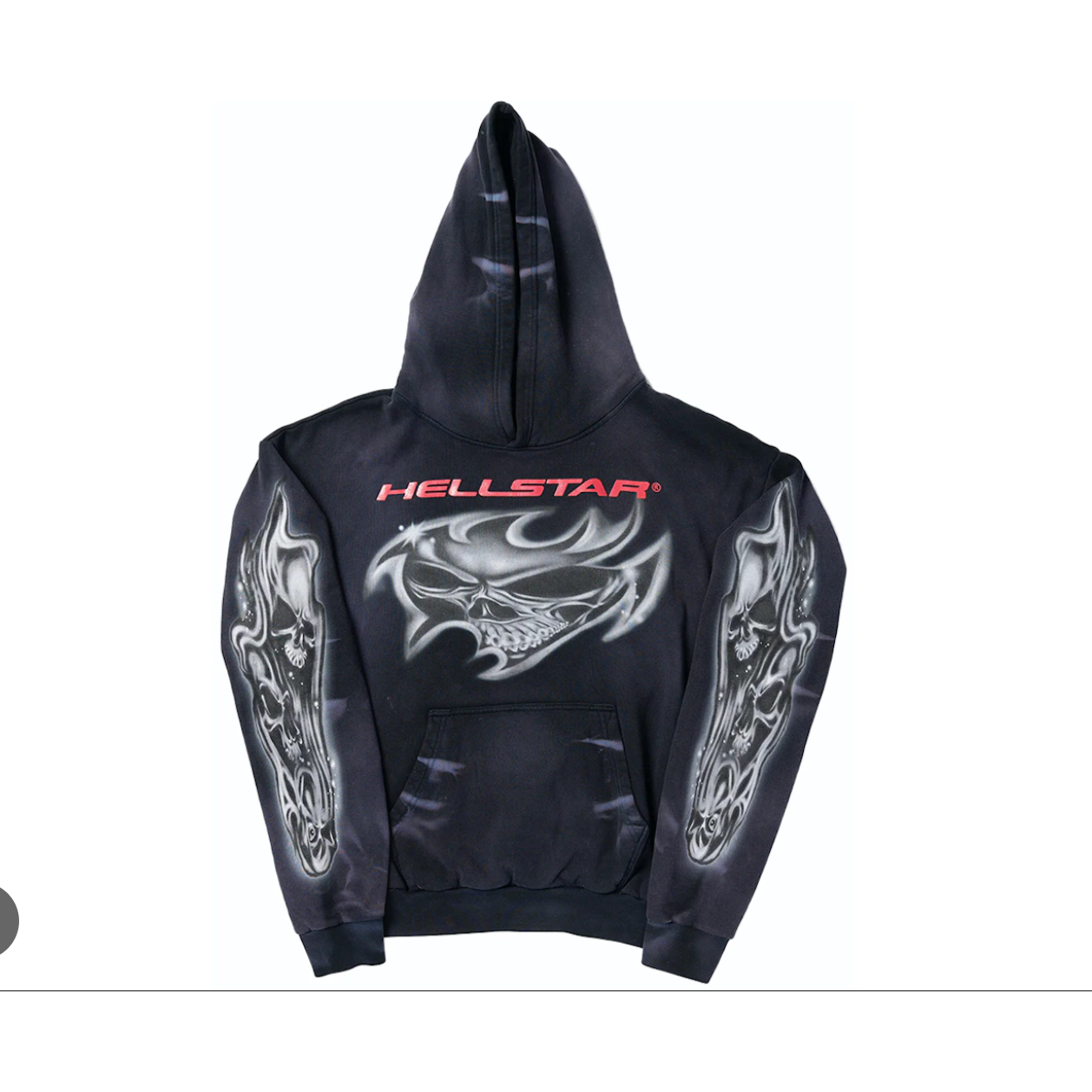 Hellstar Airbrushed Skull Hoodie Black