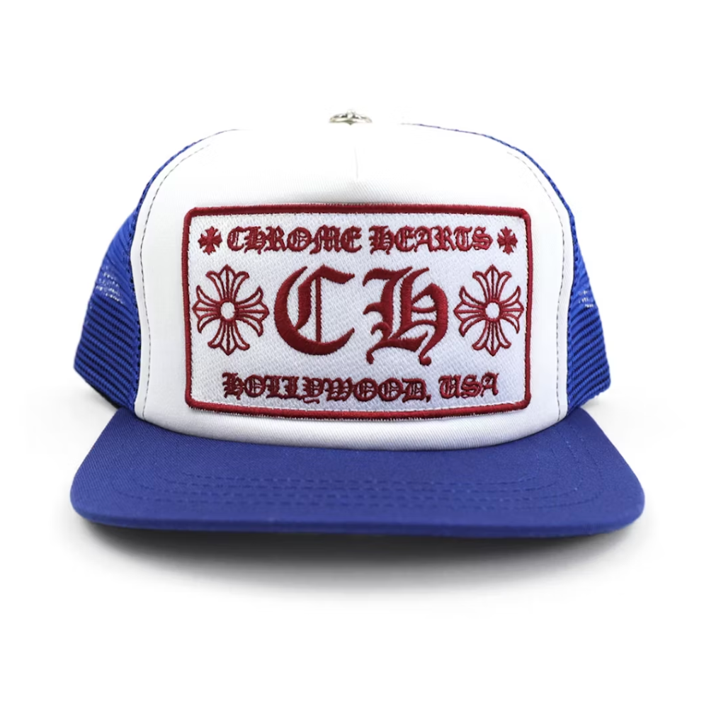 Chrome Hearts CH Hollywood Trucker Hat Blue/White