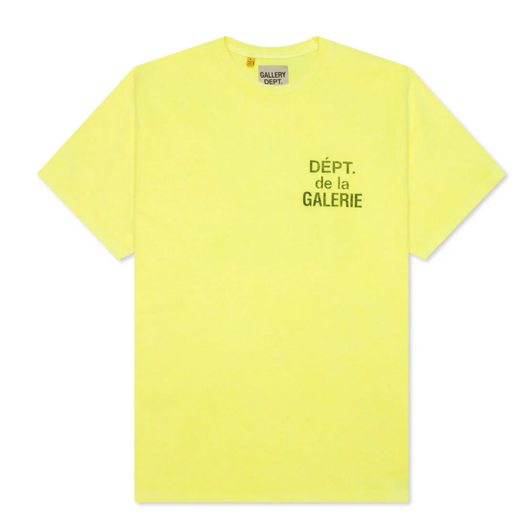 Gallery Dept. Black French Logo Tee Yellow