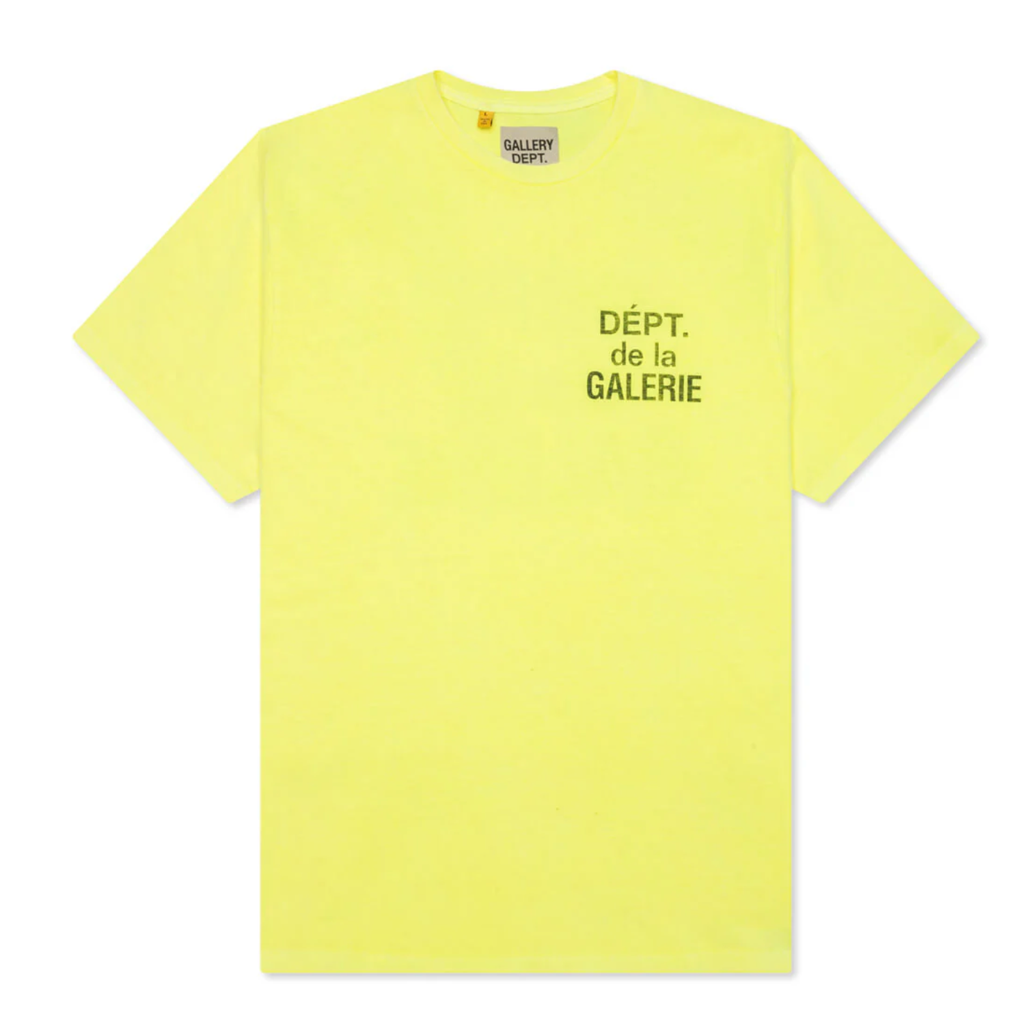 Gallery Dept. Black French Logo Tee Yellow