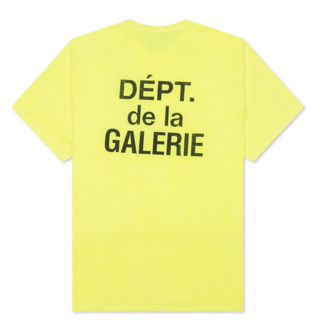 Gallery Dept. Black French Logo Tee Yellow