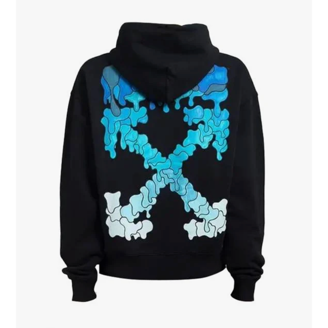 Off-White Outline Marker Hoodie Black/Blue