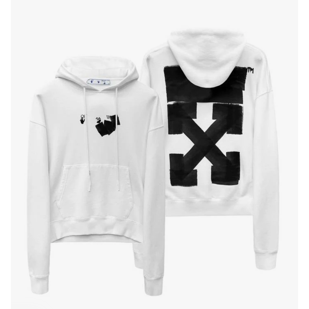 Off White Jumbo Marker Over Hoodie White