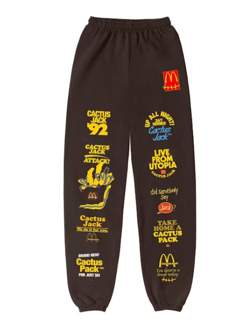 Travis Scott x McDonald's Sticker Bomb Sweatpants Brown