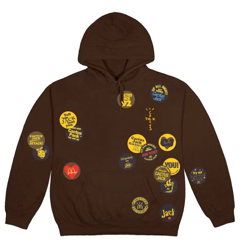 Travis Scott x McDonald's Sticker Bomb Hoodie Brown
