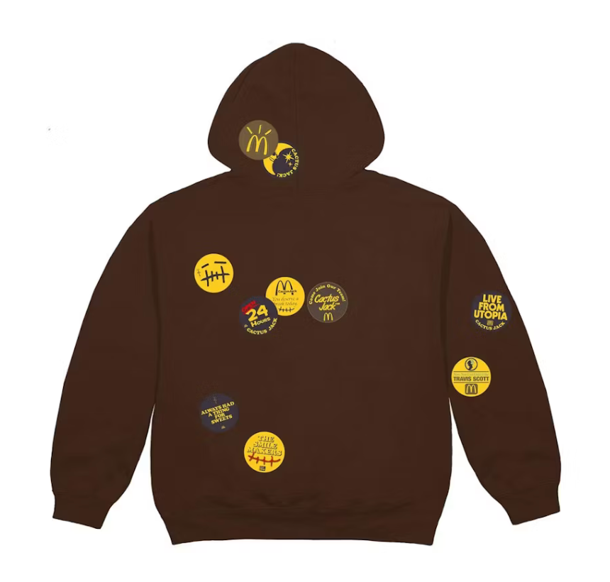 Travis Scott x McDonald's Sticker Bomb Hoodie Brown