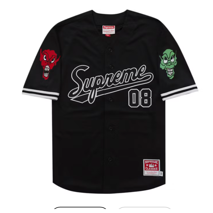 Supreme Mitchell & Ness Downtown Hell Baseball Jersey