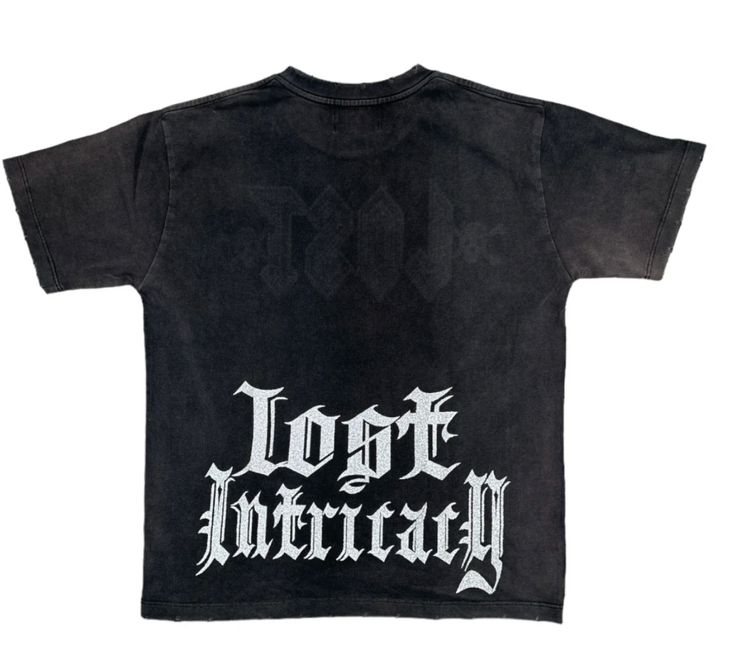 Lost Intricacy "Black Washed" Rhinestone T-Shirt