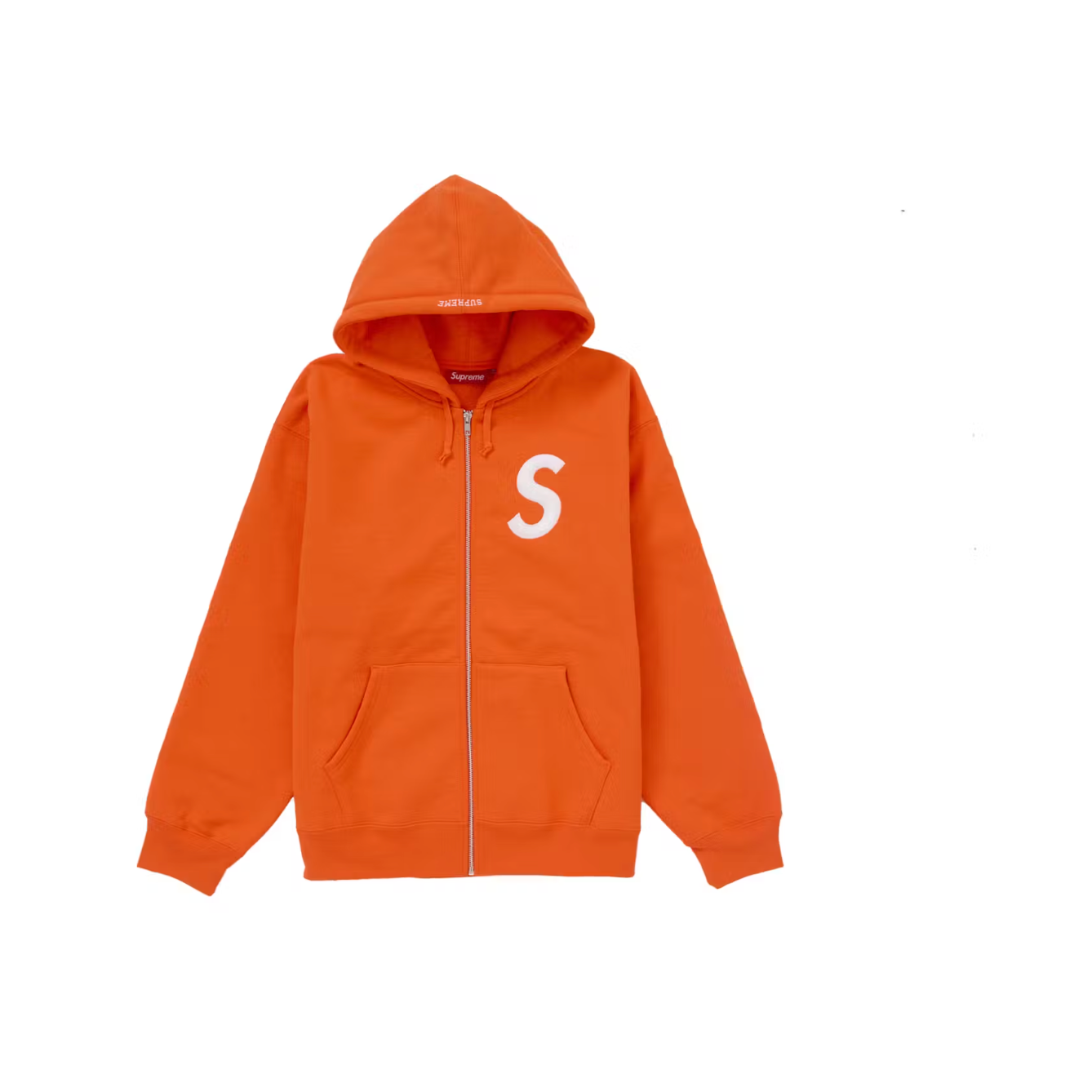 Supreme S Logo Zip Up Hooded Sweatshirt (FW24) - Orange