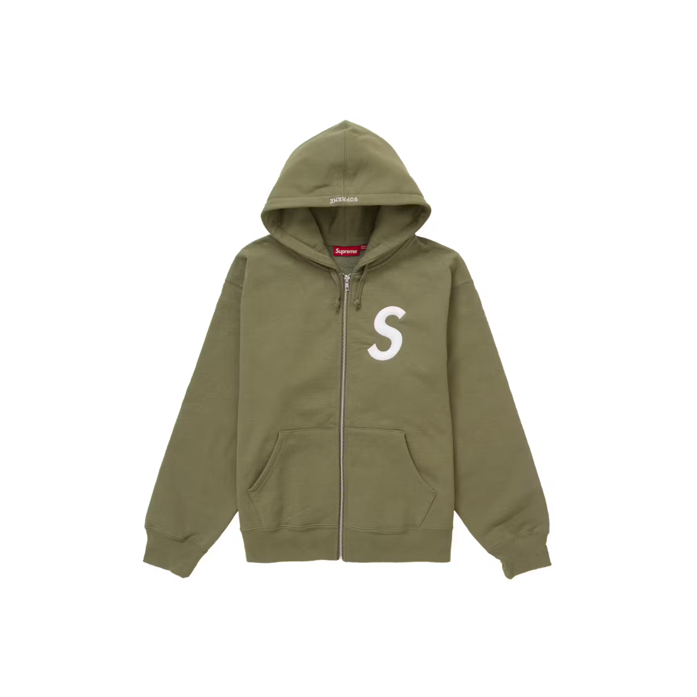 Supreme S Logo Zip Up Hooded Sweatshirt (FW24) - Olive