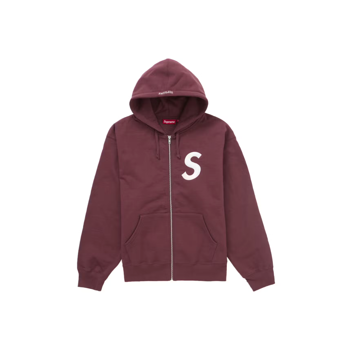 Supreme S Logo Zip Up Hooded Sweatshirt (FW24) - Maroon