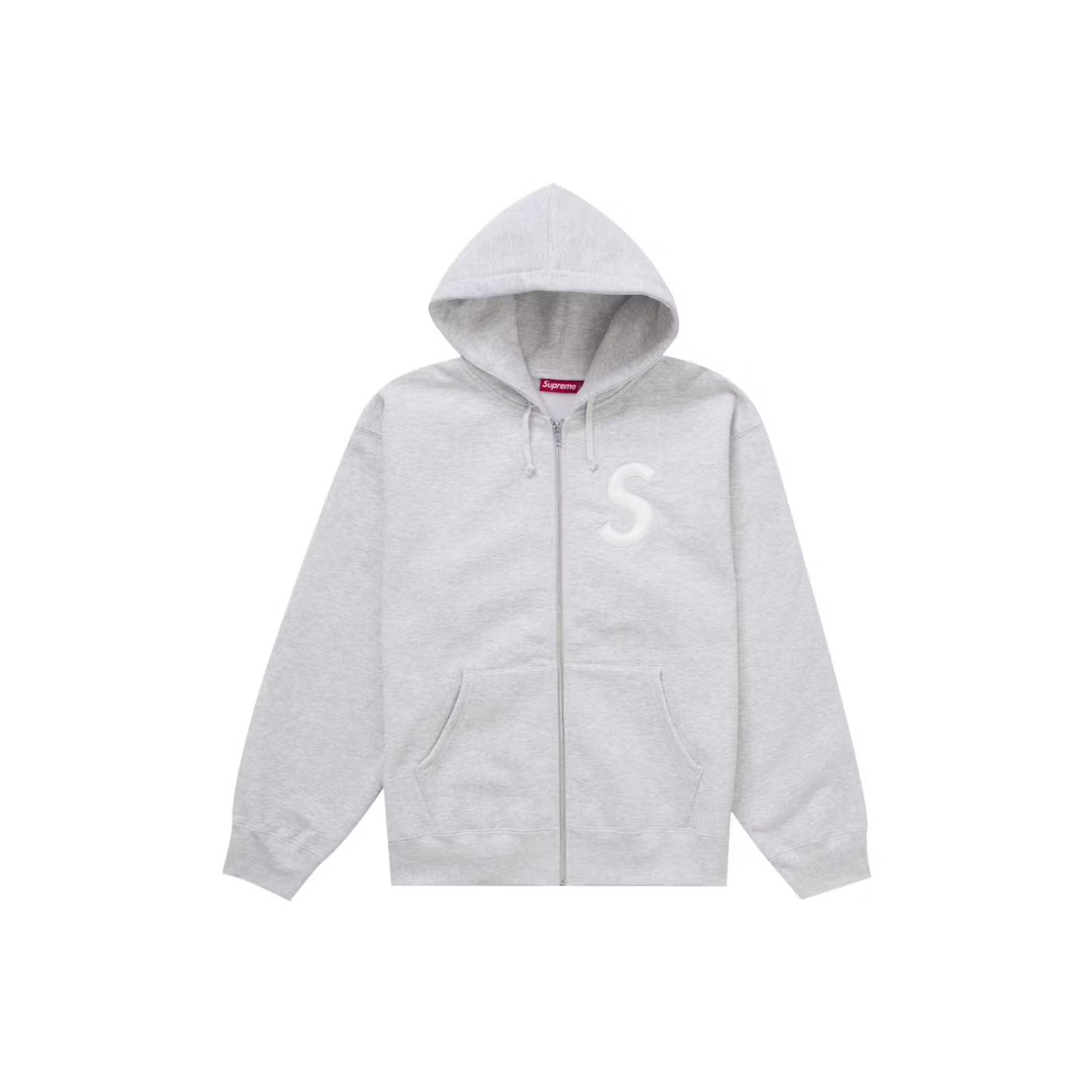 Supreme S Logo Zip Up Hooded Sweatshirt (FW24) - Ash Grey
