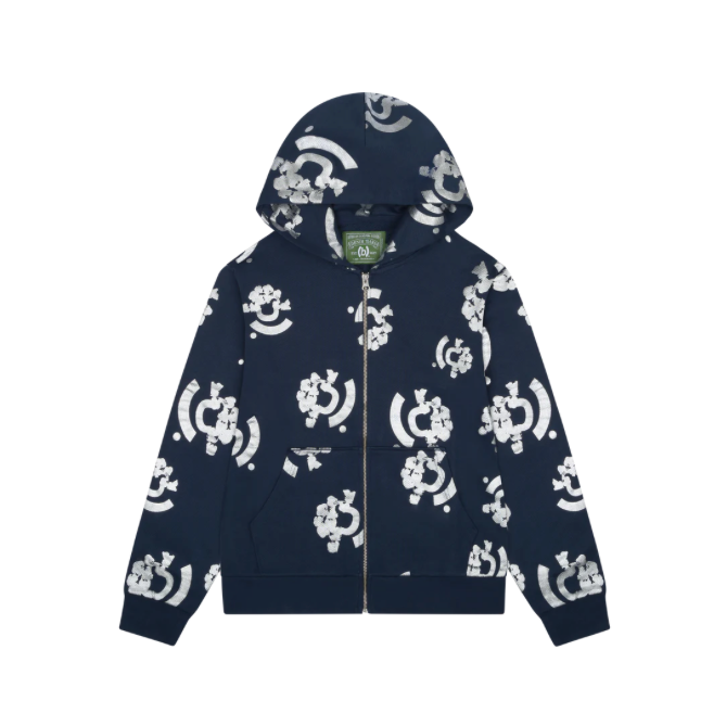 Bstroy Denim Tears Zip Hoodie Blue