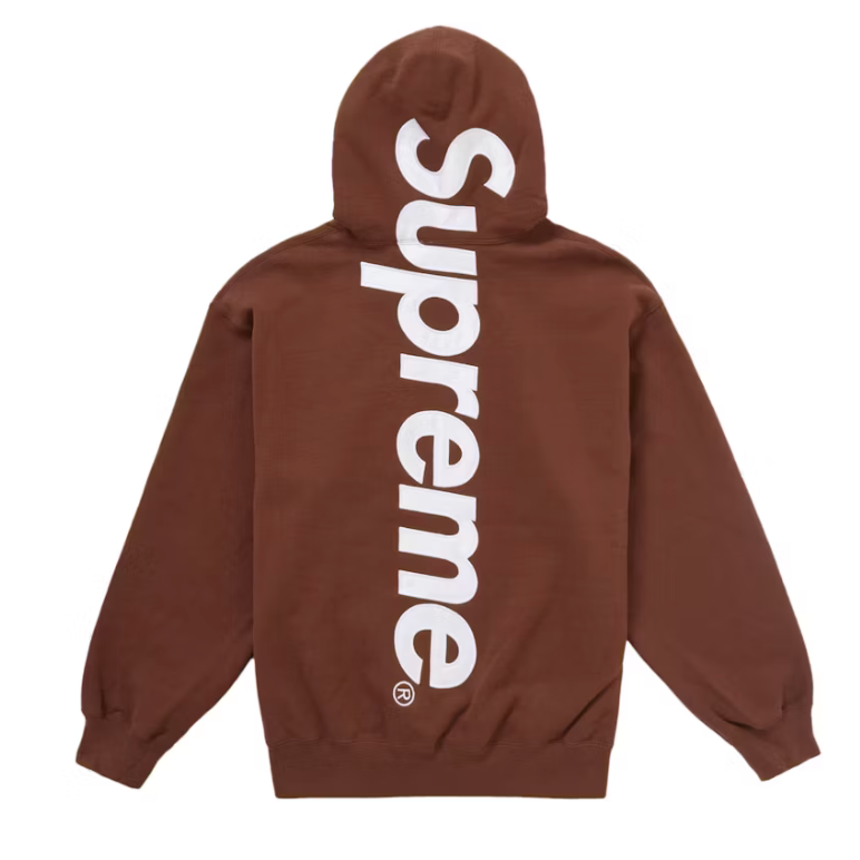 Supreme Satin Applique Hooded Sweatshirt Brown (FW24)