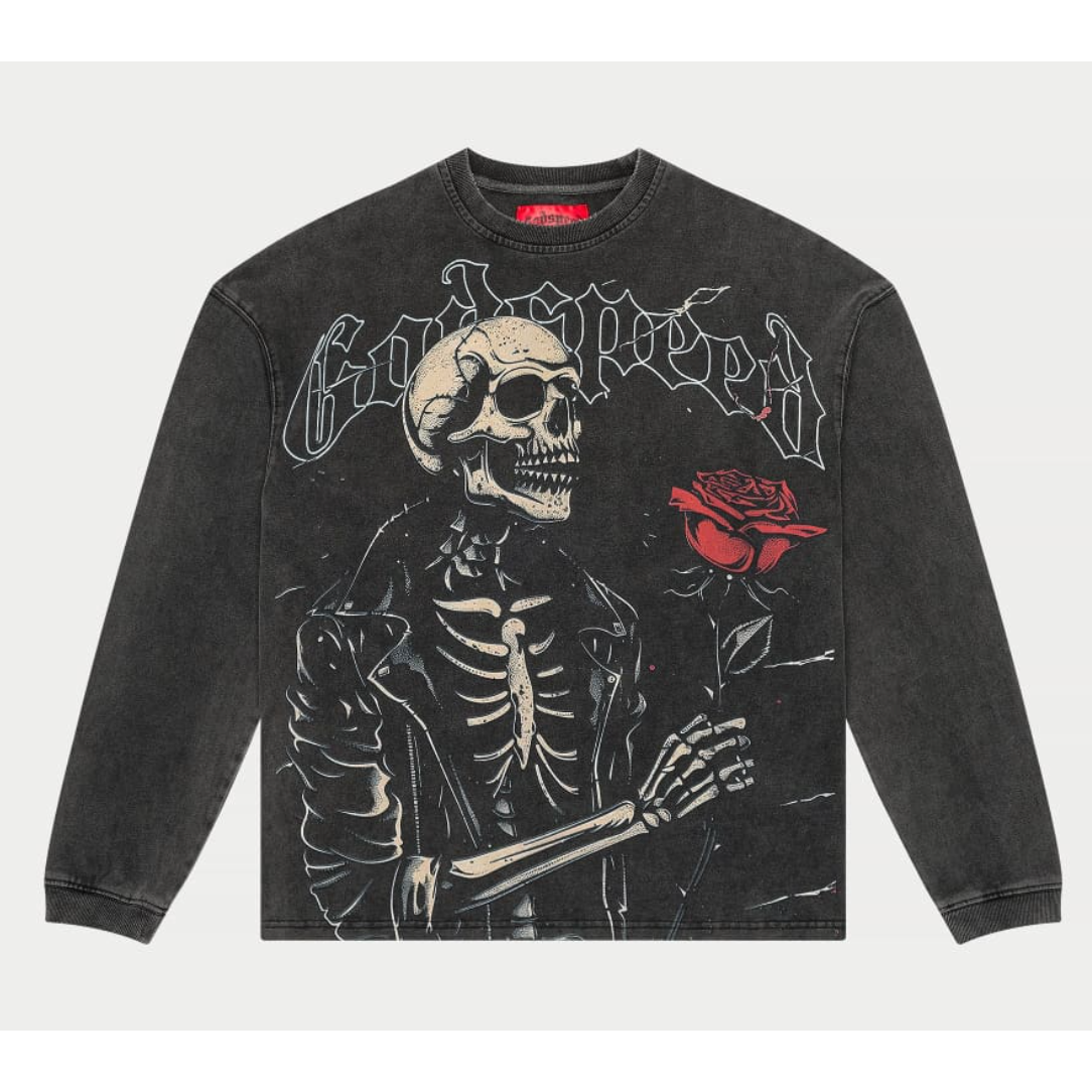 Godspeed Valentine Long Sleeve (Grey Wash)