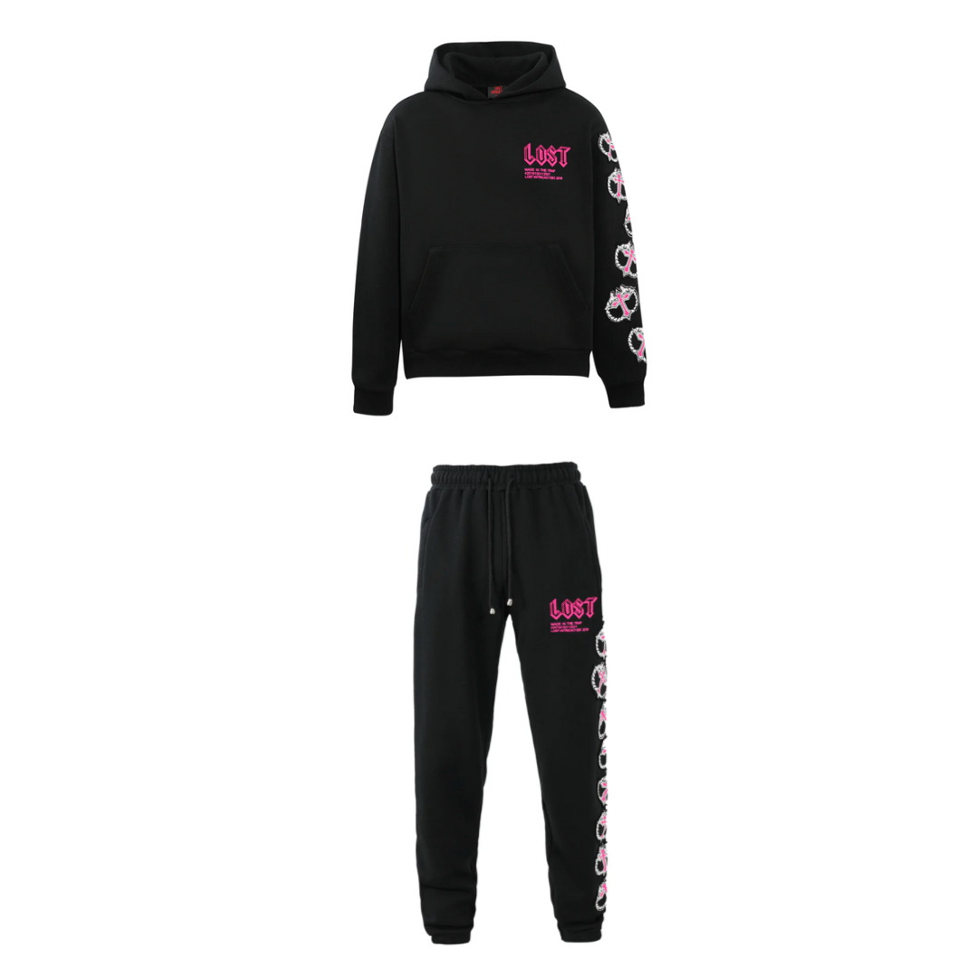Lost Black/Pink Mitt Sweatsuit