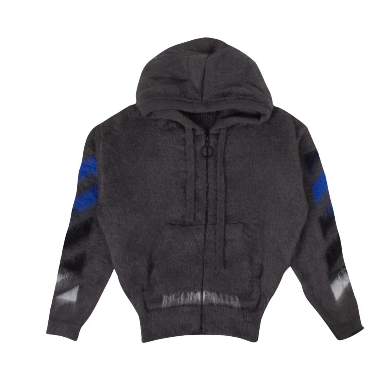 Off-White Mohair Arrows Zip Up Sweater 'Gray'