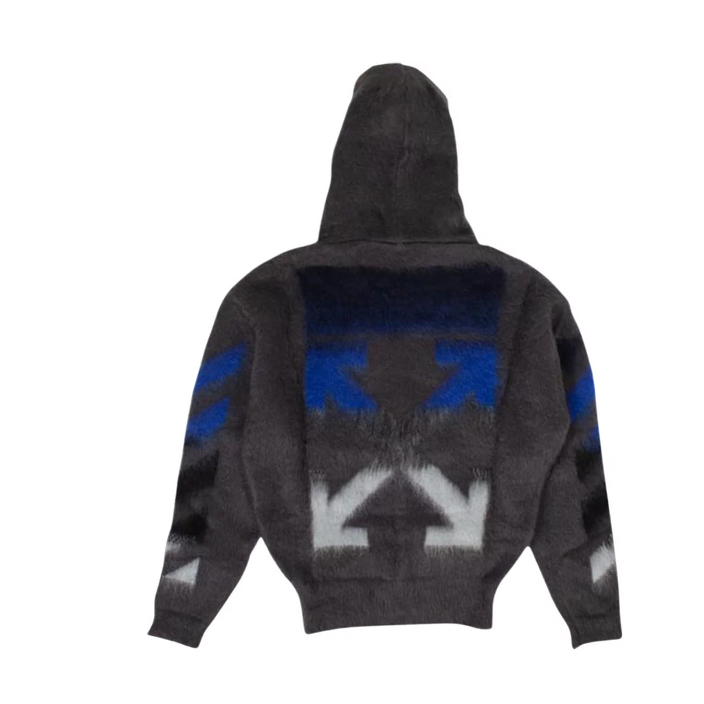 Off-White Mohair Arrows Zip Up Sweater 'Gray'