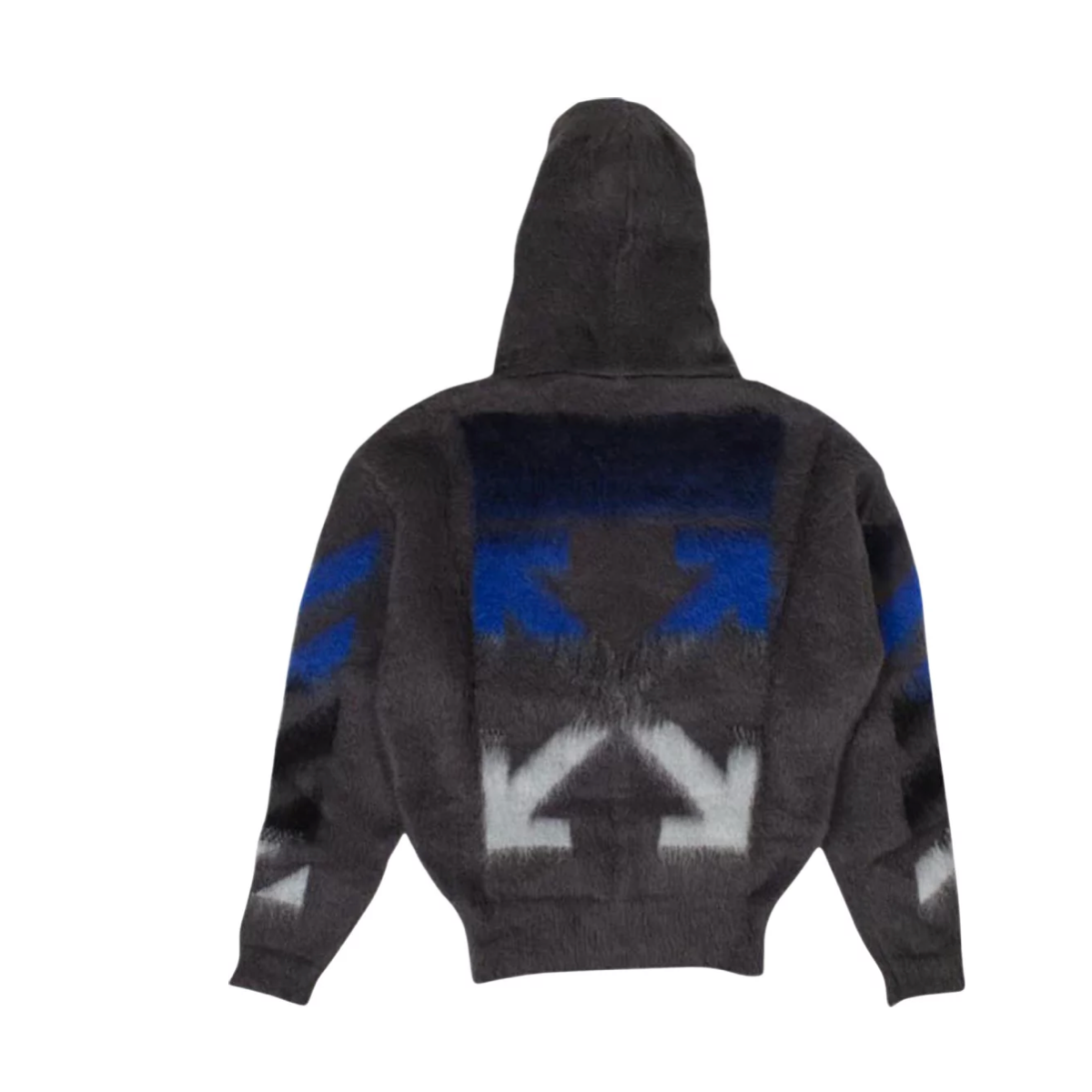 Off-White Mohair Arrows Zip Up Sweater 'Gray'