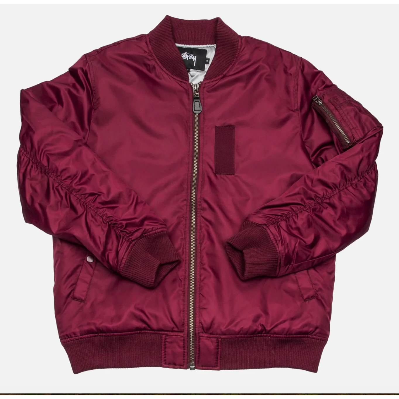 Stussy Burgundy Bomber Jacket