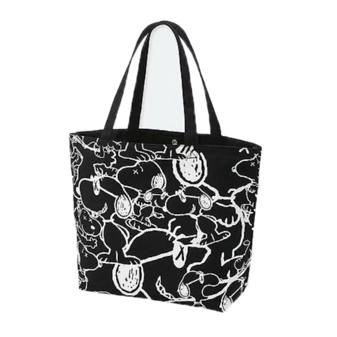 KAWS x Uniqlo x Peanuts Snoopy Pattern Tote Bag Black