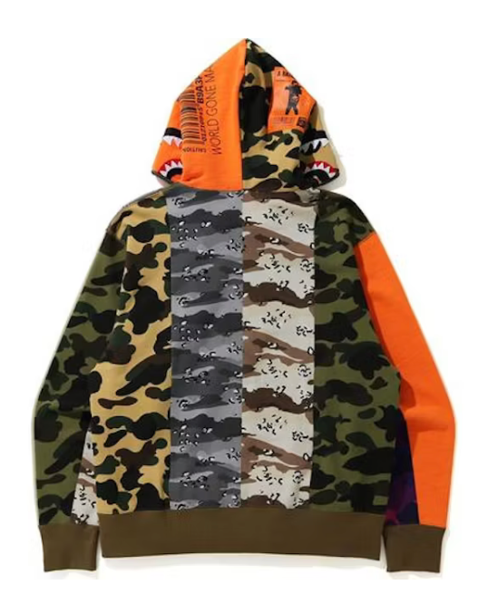 BAPE Crazy Camo Mad Shark Relaxed Full Zip Hoodie
