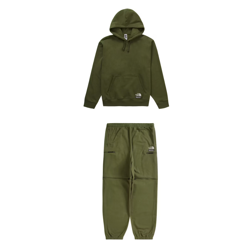Supreme The North Face Convertible Hooded SweatSuit Olive