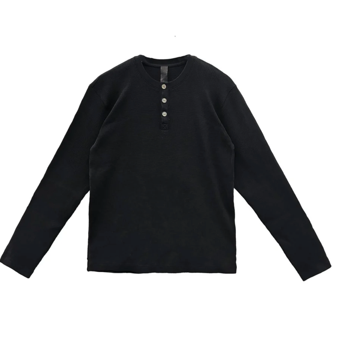 Chrome Hearts Black Henley Embroidered Thermal Shirt