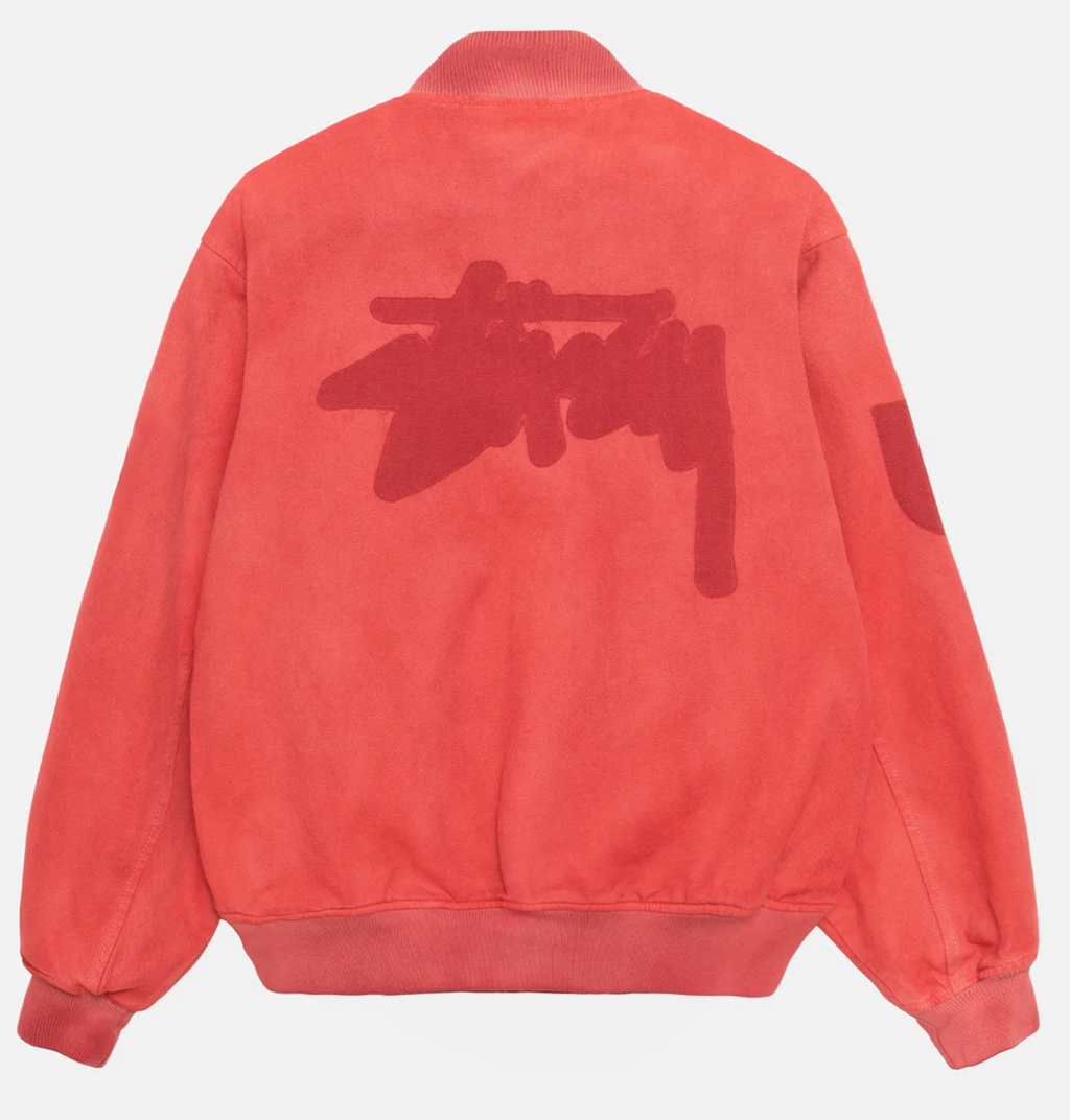 Stussy Ghost Logo Canvas Varsity Jacket