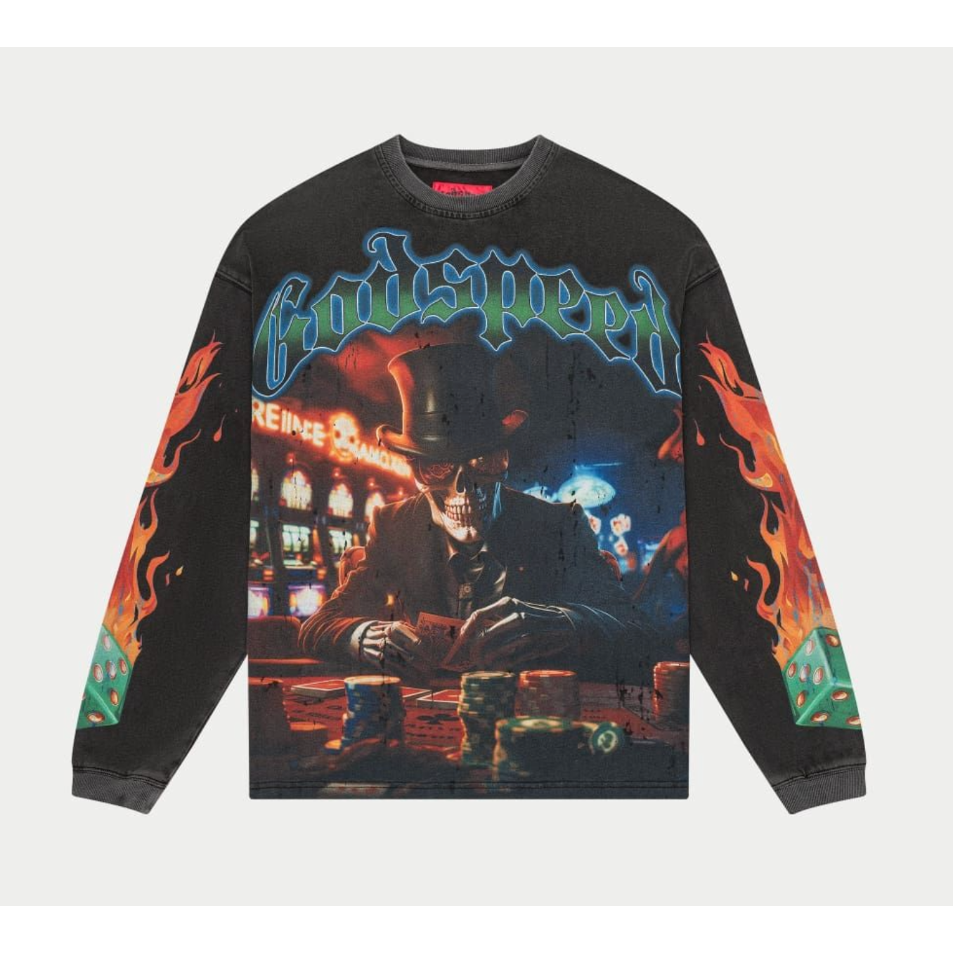 Godspeed Life's A Gamble LS T-shirt (Grey Wash)
